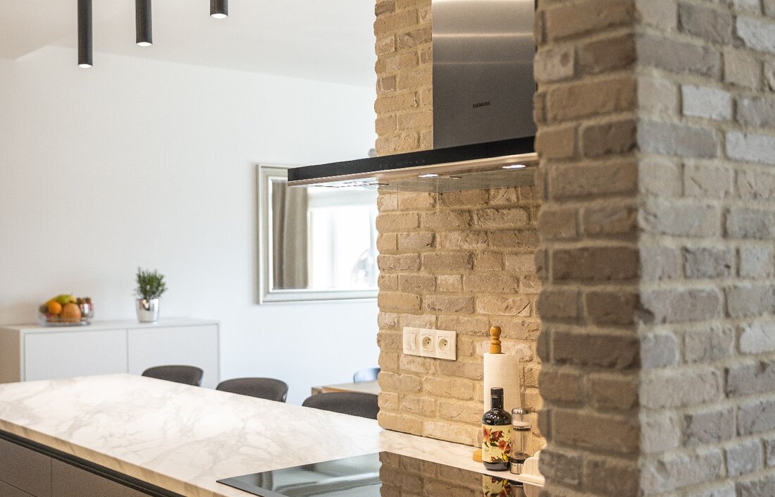 Tehlový obklad London Light interiéri bytu od Rustique.sk